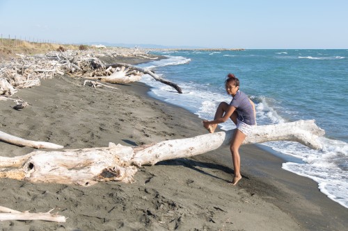 Nadia tests the log