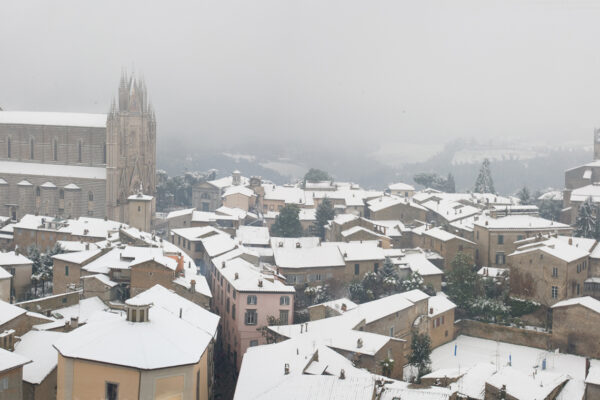 Orvieto Cathedral Under Snow
